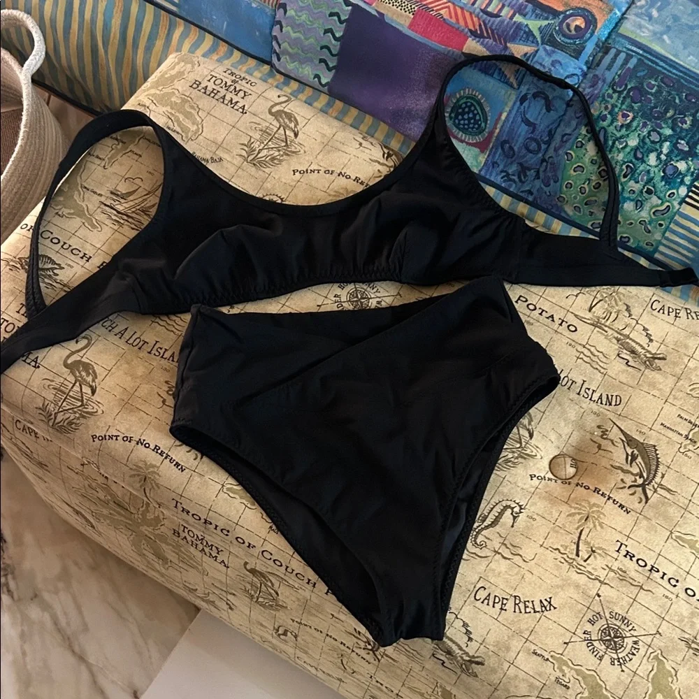 Fabletics Black High-Waist Bikini Set - Picture 1 of 4